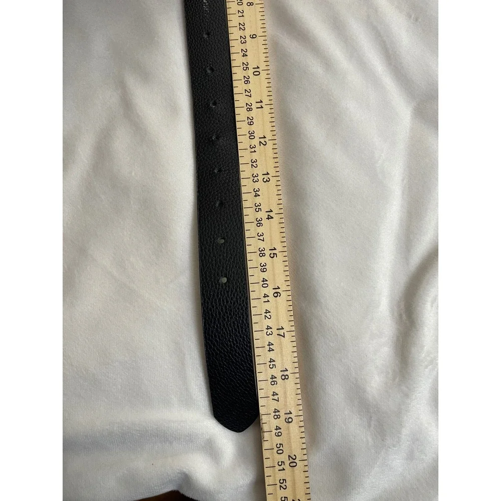 Torrid Womens Black Pebbled Faux Leather Belt Silver Buckle Plus Size 3 55 Inch